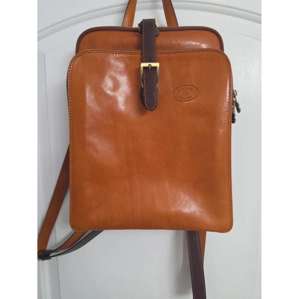 Cuoieria Fiorentina women's brown Tuscan real leather backpack Made in Italy